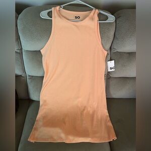 SO Large Light Peach Ribbed Tank dress NWT